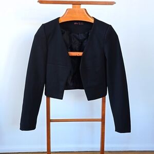 Ally Women Black Open Front Blaze Coat Fully Lined Size 6